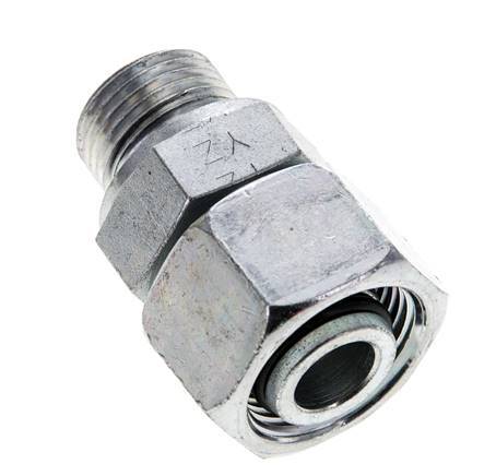 15L & M18x1.5 Acier zingue pivotant droit avec filetage mâle 315 bar Joint torique NBR Cône d'etancheite reglable ISO 8434-1