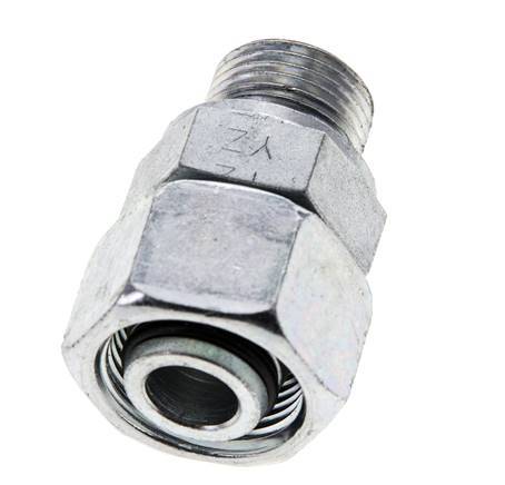 15L & M18x1.5 Acier zingue pivotant droit avec filetage mâle 315 bar Joint torique NBR Cône d'etancheite reglable ISO 8434-1