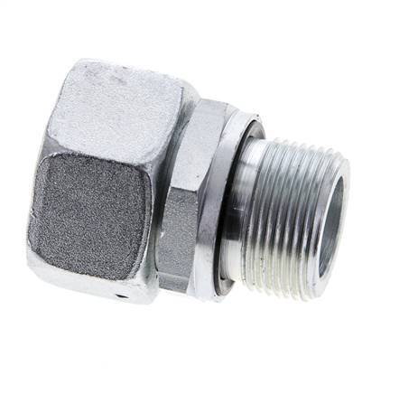 22L & M26x1.5 Acier zingue pivotant droit avec filetage mâle 160 bar Joint torique NBR Cône d'etancheite reglable ISO 8434-1
