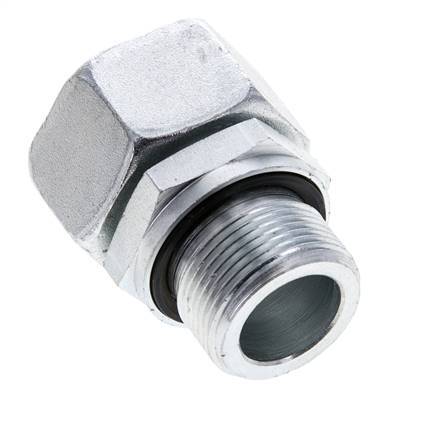 22L & M26x1.5 Acier zingue pivotant droit avec filetage mâle 160 bar Joint torique NBR Cône d'etancheite reglable ISO 8434-1