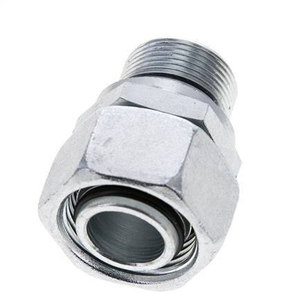 22L & M26x1.5 Acier zingue pivotant droit avec filetage mâle 160 bar Joint torique NBR Cône d'etancheite reglable ISO 8434-1