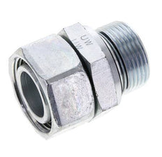 28L & M33x2 Acier zingue pivotant droit avec filetage mâle 160 bar Joint torique NBR Cône d'etancheite reglable ISO 8434-1