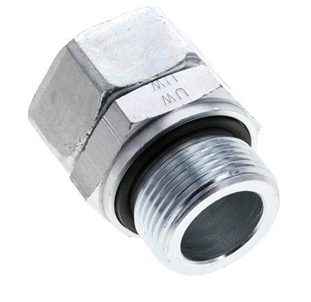 28L & M33x2 Acier zingue pivotant droit avec filetage mâle 160 bar Joint torique NBR Cône d'etancheite reglable ISO 8434-1