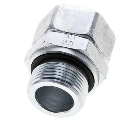 28L & M33x2 Acier zingue pivotant droit avec filetage mâle 160 bar Joint torique NBR Cône d'etancheite reglable ISO 8434-1