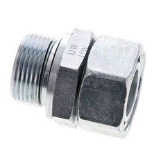 28L & M33x2 Acier zingue pivotant droit avec filetage mâle 160 bar Joint torique NBR Cône d'etancheite reglable ISO 8434-1