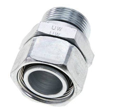 28L & M33x2 Acier zingue pivotant droit avec filetage mâle 160 bar Joint torique NBR Cône d'etancheite reglable ISO 8434-1