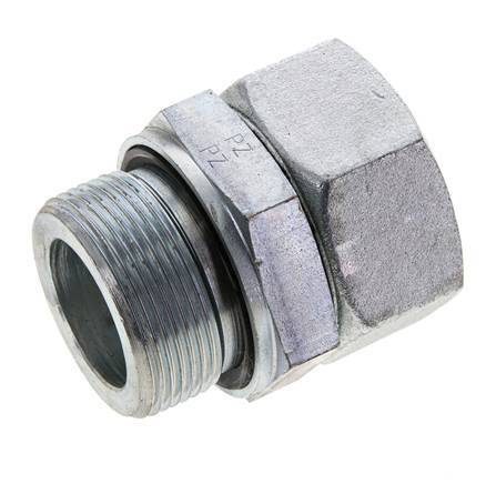 35L & M42x2 Acier zingue pivotant droit avec filetage mâle 160 bar Joint torique NBR Cône d'etancheite reglable ISO 8434-1