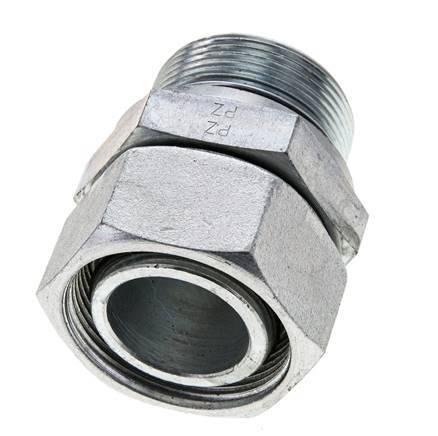 35L & M42x2 Acier zingue pivotant droit avec filetage mâle 160 bar Joint torique NBR Cône d'etancheite reglable ISO 8434-1