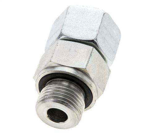 12S & M18x1.5 Acier zingue pivotant droit avec filetage mâle 630 bar Joint torique NBR Cône d'etancheite reglable ISO 8434-1