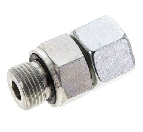 12S & M18x1.5 Acier zingue pivotant droit avec filetage mâle 630 bar Joint torique NBR Cône d'etancheite reglable ISO 8434-1