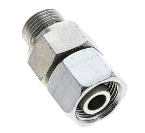 12S & M18x1.5 Acier zingue pivotant droit avec filetage mâle 630 bar Joint torique NBR Cône d'etancheite reglable ISO 8434-1