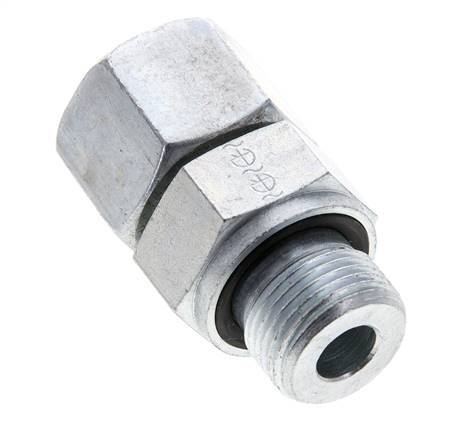 14S & M20x1.5 Acier zingue pivotant droit avec filetage mâle 630 bar Joint torique NBR Cône d'etancheite reglable ISO 8434-1