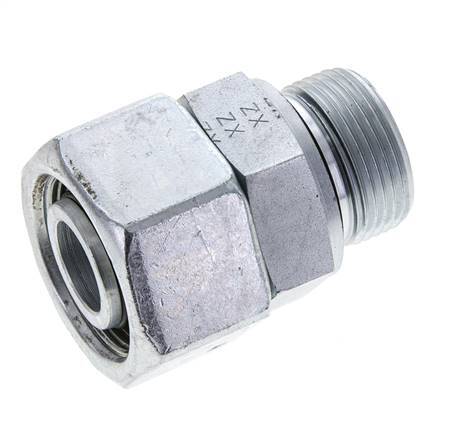 25S & M33x2 Zink plated Steel Straight Swivel with Male Threads 400 bar NBR O-ring Sealing Cone Adjustable ISO 8434-1