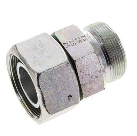 38S & M48x2 Acier zingue Pivot droit avec filetage mâle 315 bar Joint torique NBR Cône reglable ISO 8434-1