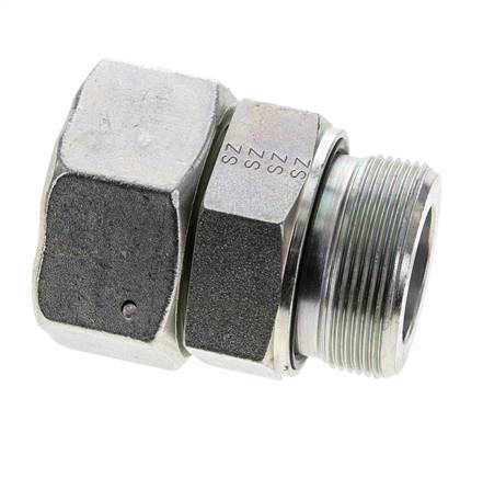 38S & M48x2 Acier zingue Pivot droit avec filetage mâle 315 bar Joint torique NBR Cône reglable ISO 8434-1