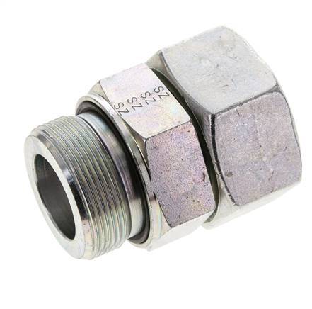 38S & M48x2 Acier zingue Pivot droit avec filetage mâle 315 bar Joint torique NBR Cône reglable ISO 8434-1