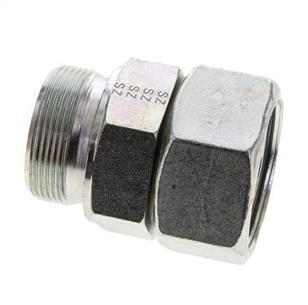 38S & M48x2 Acier zingue Pivot droit avec filetage mâle 315 bar Joint torique NBR Cône reglable ISO 8434-1