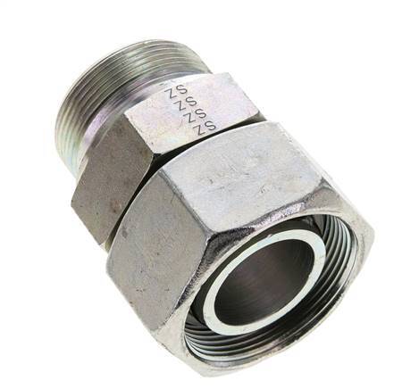38S & M48x2 Acier zingue Pivot droit avec filetage mâle 315 bar Joint torique NBR Cône reglable ISO 8434-1