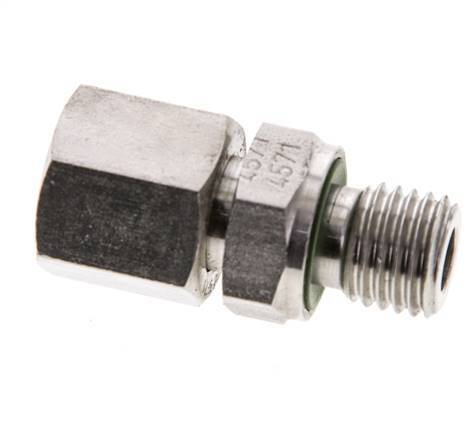 8L & M12x1.5 Acier inoxydable droit pivotant avec filetage mâle 315 bar Joint torique FKM Cône reglable ISO 8434-1