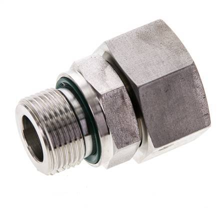 18L & M22x1.5 Acier inoxydable pivotant droit avec filetage mâle 315 bar Joint torique FKM Cône reglable ISO 8434-1