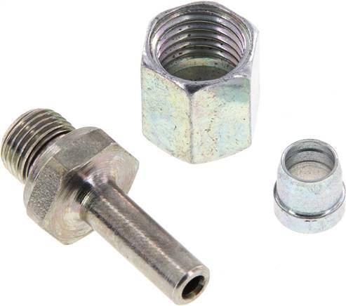 6L & G1/8'' Acier zingue pivotant droit avec filetage mâle 315 bar NBR Reglable ISO 8434-1 [2 Pièces]