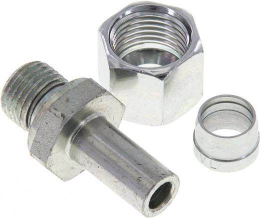 10L & G1/4'' Acier zingue pivotant droit avec filetage mâle 315 bar NBR Reglable ISO 8434-1 [2 Pièces]