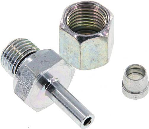 6S & G1/4'' Acier zingue pivotant droit avec filetage mâle 630 bar NBR Reglable ISO 8434-1 [2 Pièces]