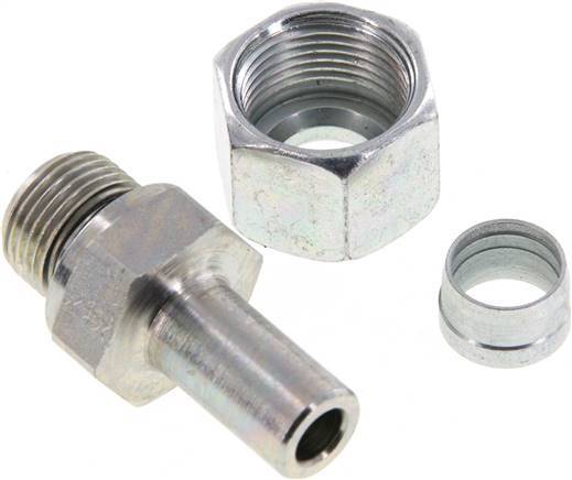 12S & G3/8'' Acier zingue pivotant à filetage mâle 630 bar NBR Reglable ISO 8434-1 [2 Pièces]
