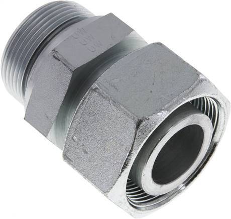 38S & G1-1/2'' Emerillon droit en acier zingue avec filetage mâle 315 bar NBR Ajustable ISO 8434-1