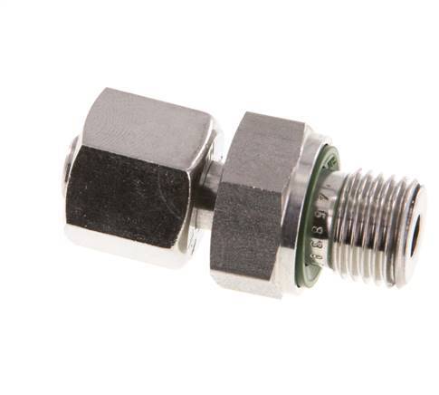 8L & G1/4'' pivot droit en acier inoxydable avec filetage mâle 315 bar FKM Reglable ISO 8434-1