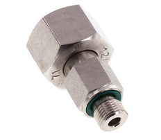 Emerillon droit en acier inoxydable 12L & G1/8'' avec filetage mâle 315 bar FKM Reglable ISO 8434-1