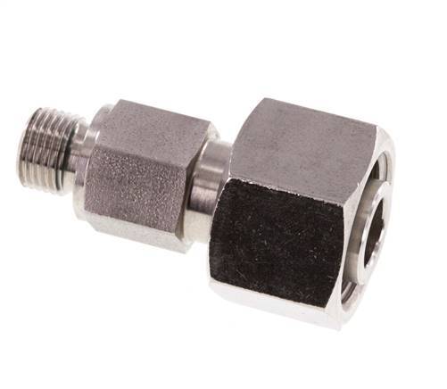 Emerillon droit en acier inoxydable 12L & G1/8'' avec filetage mâle 315 bar FKM Reglable ISO 8434-1