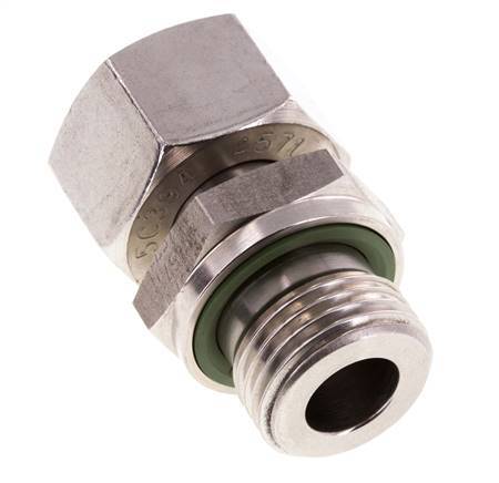 15L et G1/2'' en acier inoxydable pivotant droit avec filetage mâle 315 bar FKM reglable ISO 8434-1