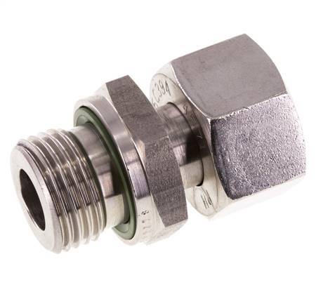 15L et G1/2'' en acier inoxydable pivotant droit avec filetage mâle 315 bar FKM reglable ISO 8434-1