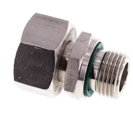 Emerillon droit en acier inoxydable 18L & G1/2'' avec filetage mâle 315 bar FKM Reglable ISO 8434-1