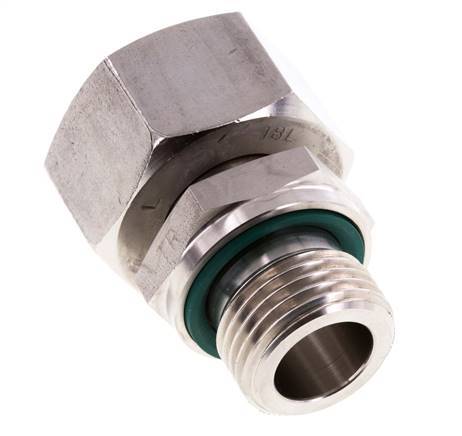 Emerillon droit en acier inoxydable 18L & G1/2'' avec filetage mâle 315 bar FKM Reglable ISO 8434-1