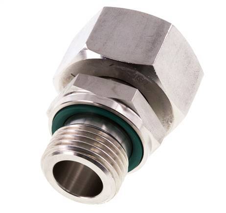 Emerillon droit en acier inoxydable 18L & G1/2'' avec filetage mâle 315 bar FKM Reglable ISO 8434-1