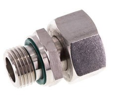 Emerillon droit en acier inoxydable 18L & G1/2'' avec filetage mâle 315 bar FKM Reglable ISO 8434-1