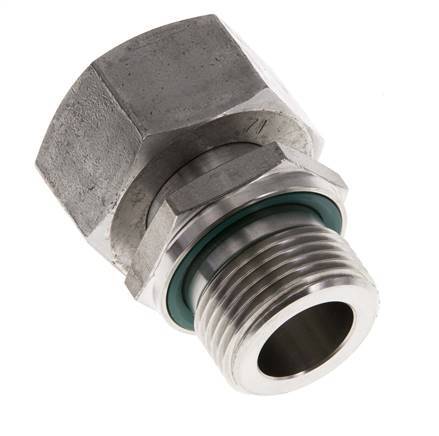 22L et G3/4'' en acier inoxydable pivotant droit avec filetage mâle 160 bar FKM reglable ISO 8434-1