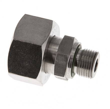 22L et G3/8'' en acier inoxydable pivotant droit avec filetage mâle 160 bar FKM reglable ISO 8434-1