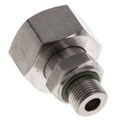 22L et G3/8'' en acier inoxydable pivotant droit avec filetage mâle 160 bar FKM reglable ISO 8434-1