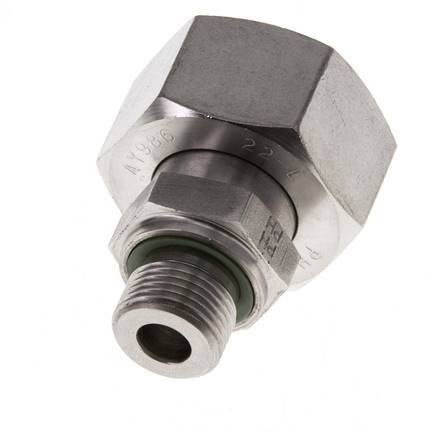 22L et G3/8'' en acier inoxydable pivotant droit avec filetage mâle 160 bar FKM reglable ISO 8434-1