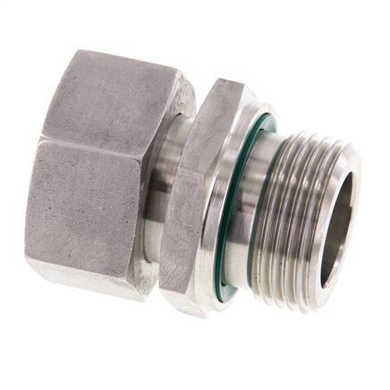 28L et G1'' en acier inoxydable à pivot droit avec filetage mâle 160 bar FKM Reglable ISO 8434-1