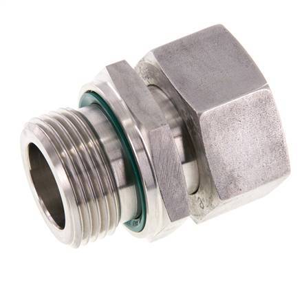 28L et G1'' en acier inoxydable à pivot droit avec filetage mâle 160 bar FKM Reglable ISO 8434-1