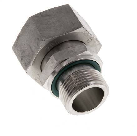 28L & G3/4'' pivotant droit en acier inoxydable avec filetage mâle 160 bar FKM reglable ISO 8434-1