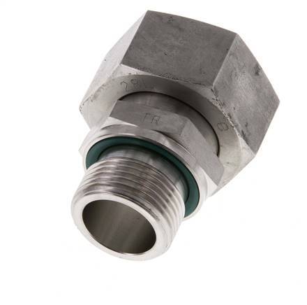 28L & G3/4'' pivotant droit en acier inoxydable avec filetage mâle 160 bar FKM reglable ISO 8434-1