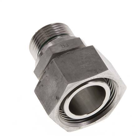 28L & G3/4'' pivotant droit en acier inoxydable avec filetage mâle 160 bar FKM reglable ISO 8434-1