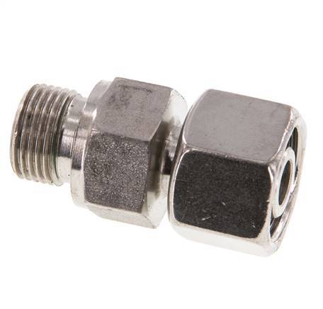 12S & G3/8'' pivotant droit en acier inoxydable avec filetage mâle 630 bar FKM reglable ISO 8434-1