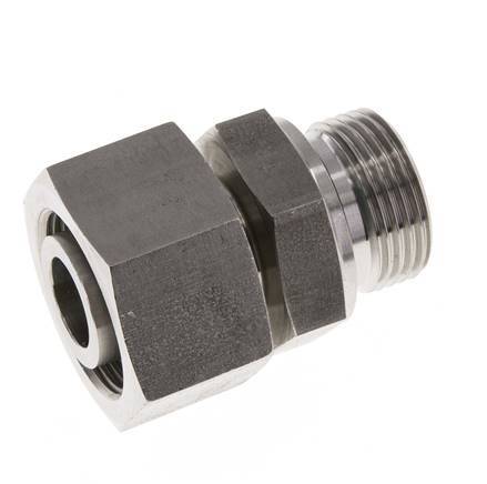 25S & G1'' Emerillon droit en acier inoxydable avec filetage mâle 400 bar FKM Reglable ISO 8434-1