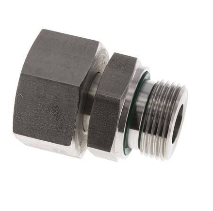 25S & G1'' Emerillon droit en acier inoxydable avec filetage mâle 400 bar FKM Reglable ISO 8434-1